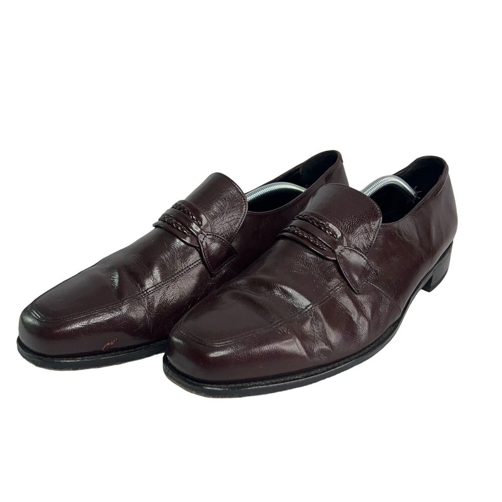Florsheim FLS Shoes Mens 13 D Penny Loafers Slip On Flats 33472 Burgundy Leather